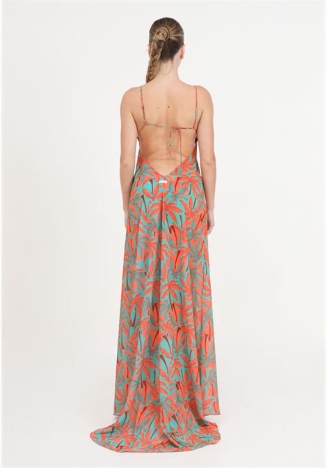 Long exotic patterned women's beach dress ME FUI | MF24-0458X1F.SIA